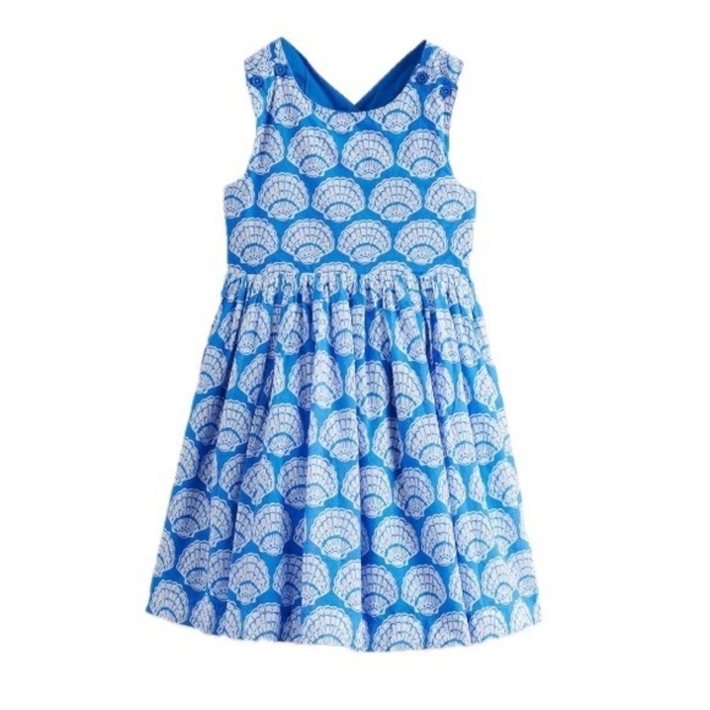 Mini Boden Girls Seashell Cross Back Cotton Dress 3-4Y Costal Nautical Beach